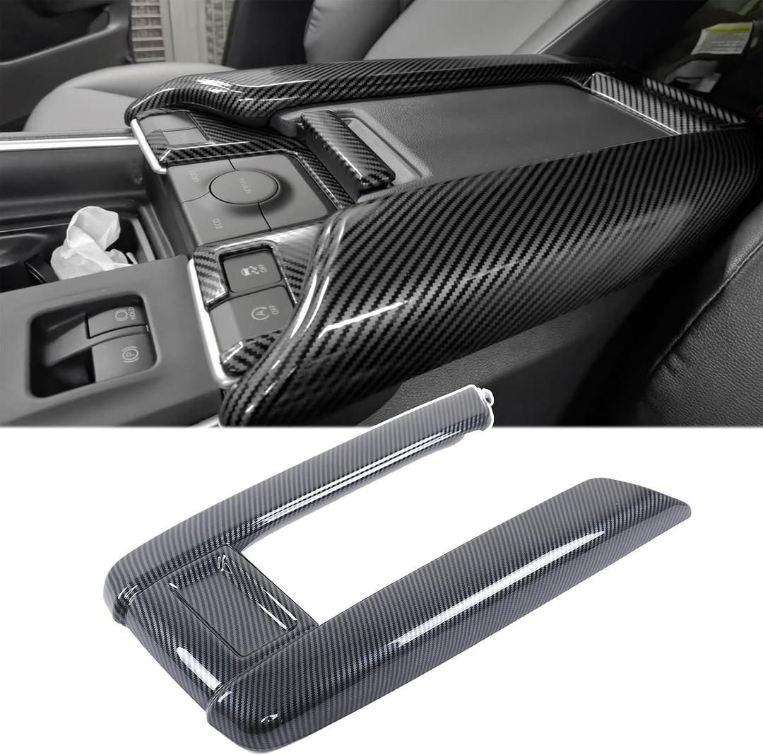 Car Center Console Cover Trim Compatible with Toyota Grand Highlander 2024 2025 2026,ABS Center Seat Armrest Storage Box Panel Frame Trim Cover Interior Accessories 1PCS (Carbon Fiber Pattern)