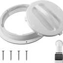 Wall Mount Connector for Portable Air Conditioner Exhaust Hose Vent, 6 Inches AC Hose Compatible, Includes Off Season Cover Plug and Sealing Ring, Good Sealing, Durable Material, Easy Installation