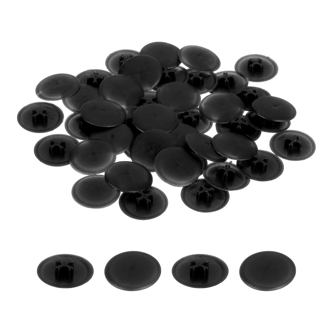 uxcell 40PCS Screw Cap Covers, 17mm Waterproof Plastic Screw Decorative Caps for Phillips Cam Lock Nuts Self-Tapping Screws, Black