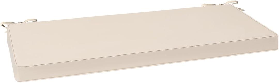 AAAAAcessories Outdoor Bench Cushion, Waterproof, Fade-Resistant Patio Furniture Replacement Cushions, 45" x 18" x 3", Beige, 2 Pillows