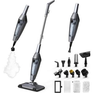 SENMO Steam Mop, 14-in-1 Detachable Steam Cleaner for Home and Floor, 1300W 228F Deep Cleaning MultiPurpose Floor Steamer with 14 Attachments for Hardwood Floors, Tile, Grout, Furniture, Carpet, Wall (Black)