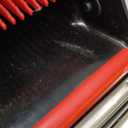 Broom with Dustpan Combo Set 54" Long Handle Adjustable Length Stainless Steel Broomstick Standing Dust Pan and Broom Set for Office Home Kitchen Lobby Floor Cleaning (Red and Black)