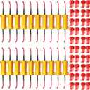 Xuhal 20 Pack 50W 6ohm Load Resistor Turn Signal LED Kit Fix Fast Flash Blink Error Code Flickering Resistor for LED Lights Bulb Headlights Tail Light License Plate DRL(Gold)