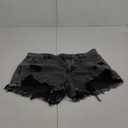 SOLY HUX Women's Ripped Raw Hem Jean Shorts High Waisted Straight Leg Denim Shorts Streetwear (Large)