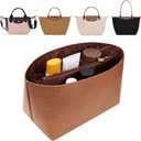 Purse Organizer Insert For Le Pliage, Ultra-light Waterproof DupontPaper le pliage Bag Organizer (Brown, Medium)