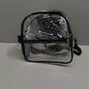 Paxiland Clear Backpack Stadium Approved 12×12×6 with Reinforced and Wider Shoulder Straps, Small Clear Bag for Schools, Concerts, Work, Festivals and Sporting Events - Black