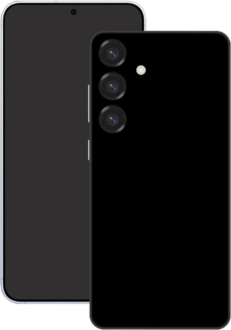 Skin Wrap for Galaxy S25 Plus, Full Vinyl Decal Sticker Cover for Phone Back, 2 Pack Protective Film Compatible with Samsung (Black)