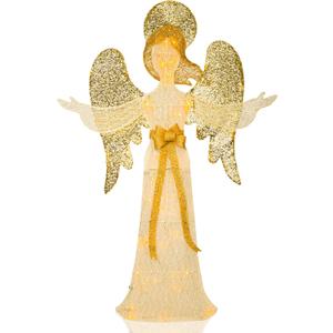 Taman Lighted Christmas Angel, 4 ft Warm Lights Glittered Angel for Outdoor Christmas Holiday Home Lawn Yard Garden Decoration