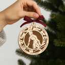 2 x Track And Field Girl Wooden Ornament Layer - Christmas Tree Hanging Decoration - Rustic Farmhouse Holiday Ornament - Unique Double Layer Wood Ornament For Female Athlete Runner Appreciation Decoration