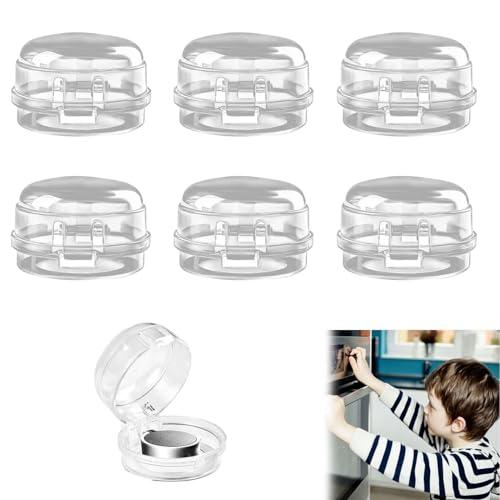 Gas Stove Knob Safety Covers: 6Pcs Child Proof Stove Covers, Non-Universal Baby Proof Oven knobs Locks for Only Height Under 1.65" - Transparent