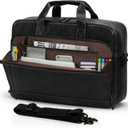 RAINSMORE Mens Laptop Bag 16 Inch Leather Briefcase Vintage Messenger Bag for Men Large Crossbody Shoulder Office Computer Bag Retro College Satchel for Work, Business,Travel, Black