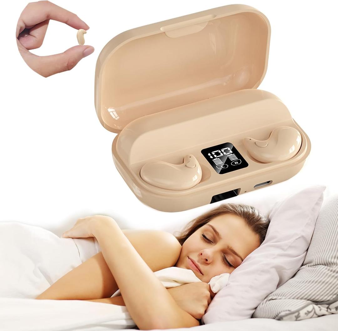 Nude Sleep Hidden Headphones Wireless Invisible Earbuds for Sleeping Sleep Tiny Earbuds for Side Sleepers Headphone to Sleep in Tiny Smallest Invisible Earbuds Earphones for Sleeping (Skin)