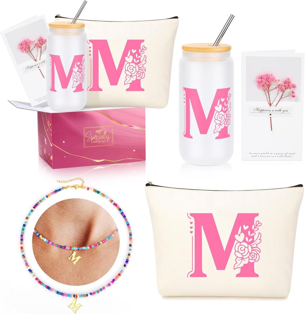 Teen Girl Gifts Trendy Stuff, Christmas Gifts for Teen Girls 10 11 12 13 14 15 16 17 18 Year Old Girl Birthday Gifts Tween Girl Gift Set for Girl Her Friend Sister Girlfriend Daughter Pink Initial M