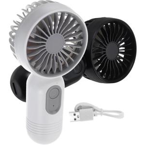 Holibanna Portable Handheld Fan 2pcs USB Rechargeable Small Pocket Fan Makeup Eyelash Fan Personal Fan for Travel Outdoors Indoor Black Grey
