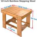 ASelected Bamboo Bench Stool, 10 inch Wooden Foot Step Stool for Bedroom Kitchen Mudroom Foyer Entryway Small Bench Shoe Stool