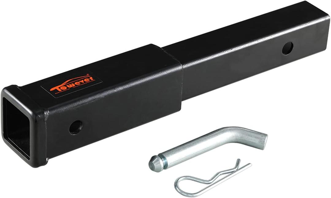 84433P Towever Trailer Hitch Extender 12 Inch Extension Receiver Tube with Pin and Clip, 12 inches Length, 3,500 lbs. GTW