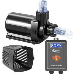 hygger 24V DC Adjustable Aquarium Water Pump & Wavemaker,30dB Quiet Return Pump,10-Speed Flow Control, Dry Run Anti-Block Protection for Freshwater Saltwater Ponds Fountains (28W, 800GPH/3000LPH)