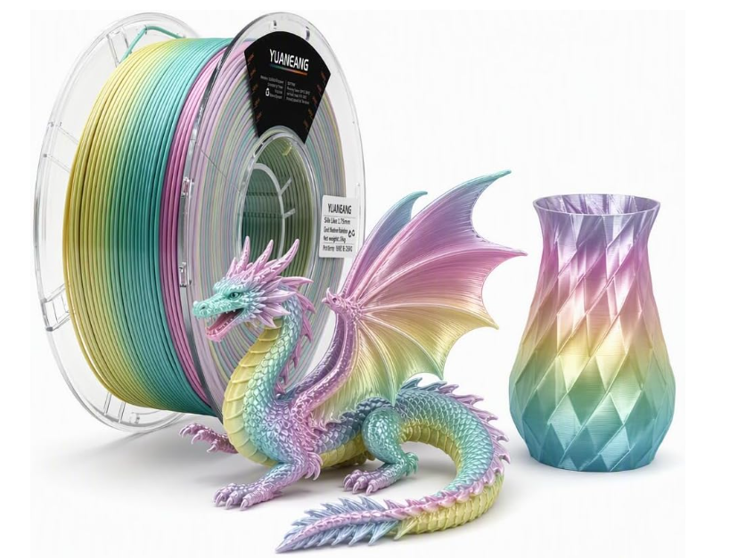 Rainbow PLA 3D Printer Filament 1.75mm, 1kg Spool, Multi-Color High-Saturation Gradient PLA, Smooth Color Transitions, ±0.03mm Precision, Easy Printing, Ideal for Artistic Models,Macaron
