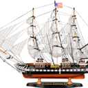 SAILINGSTORY Wooden Model Ship USS Constitution 1/140 Scale Replica Frigate Sailing Warship Model Sailboat Decor (26")