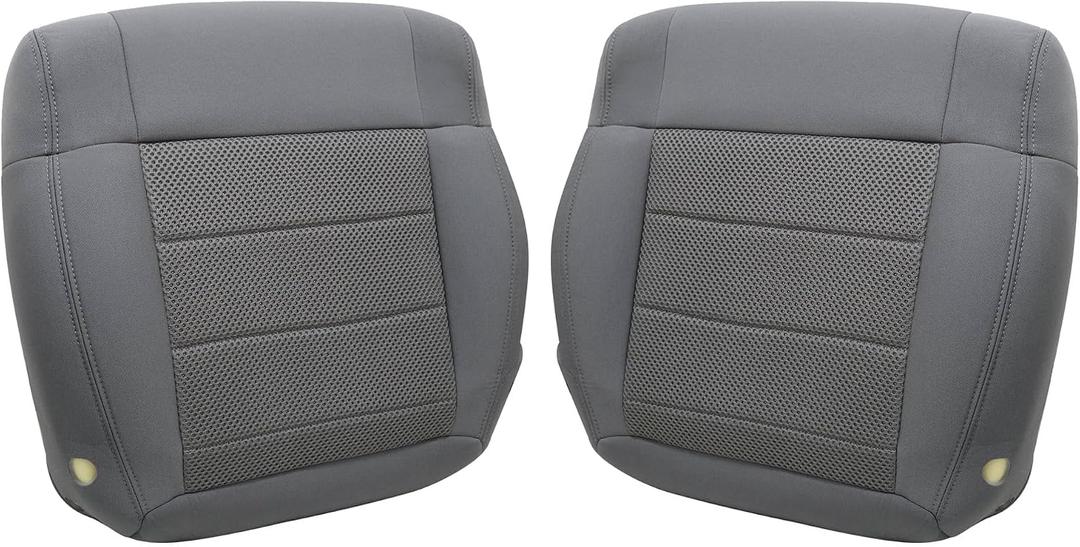 Driver & Passenger Bottom Cloth Replacement Seat Covers Gray #E5DD Compatible with Jeep Wrangler Sahara Rubicon 2008 2009 2010