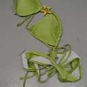 SOLY HUX Bikini Sets for Women Triangle Halter Bathing Suits High Cut Swimsuits Beach Wear (Green, L)