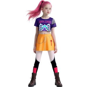 IBQ Girls Demon Singer Costume Kids 3-14 Years Pop Hunters Cosplay Outfit Set (7-8 Years/Height 47.2-51.2", Purple) IBQ Girls Demon Singer Costume Kids 3-14 Years Pop Hunters Cosplay Outfit Set (7-8 Years/Height 47.2-51.2", Purple)