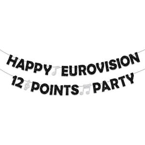 5 x Happy Eurovision Banner Decorations Eurovision Decorations European Music Party