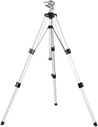 STYDDI Heavy Duty Impact Sprinkler on Tripod Base, Tall Metal Pulsating Telescoping Tripod Sprinkler for Large Area, Yard, Lawn, Garden, Waters up to 70 Ft. Diameter, Legs Extends Up to 36-inch