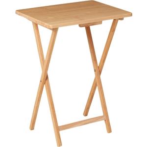 Folding TV Tray Table, Indoor Single Tables for Small Space, Stable Solid Wood Construction Space Saving, 19"" L x W 15"" W x 26"" H (Natural), RT408