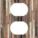 Outlet Covers Rustic Wood Barn Door Brown Vintage Hardwood 1 Gang Duplex Light Switch Cover Plate Decorative Wall Plates Electrical Switchplate Receptacle Cover for Farmhouse Home Decor