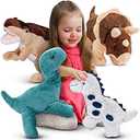 PASSIONFRUIT Plush Dinosaur Toys for Kids – 4-Pack Soft & Huggable 12-Inch Stuffed Animals – Graduation Gifts - Cute & Squeezable Dinosaurs for Boys & Girls
