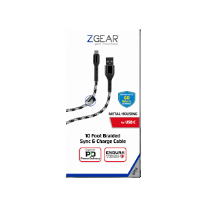 ZGear 10Foot Braided Sync Charge Cable