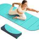 ILILI Foldable Yoga Mat, 10mm Thick, 75x26 Inch Extra Long, Exercise Mat