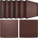 CalPalmy Non-Slip Furniture Pads - Set of 8 Brown 5x5 Square Rubber Anti-Skid Caster Cups for Couch, Chair, Bed, and Furniture Legs - Durable Floor Grip Coasters to Prevent Sliding