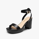 DREAM PAIRS Platform Heels for Women High Block Chunky Open Toe Ankle Strap Heels Fashion Wedding Party Evening Prom Dance Dress Pump Sandals Shoes, Black, Size 7,5
