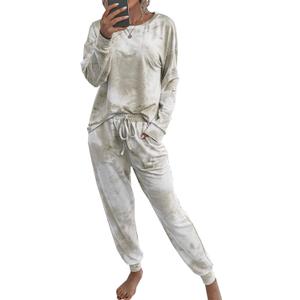 PRETTYGARDEN Women's Two Piece Loungewear Fall Casual Long Sleeve Tops Jogger Pants Pajama Sets Matching Outfits Clothing (Large, Khaki)