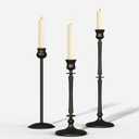 Matte Black Taper Candlestick Holders Set of 3 - Metal Taper Candle Holders for Candlesticks - Candlestick Holders for Taper Candles - Decorative Candle Stick Holders for Taper Candles