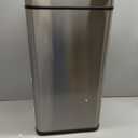 iTouchless 50 Liter / 13 Gallon Kitchen Trash Can with AC Adapter, Lid & Odor Filter  Motion Sensor Stainless Steel Garbage Bin for Home, Office, or Garage  Slim, Large Capacity Design (Light Silver / AC)