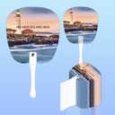 50 Pcs Christian Church Fans Handheld Bulk Prayer Parlor Handheld Fans Lord's Prayer Bible Verses Inspirational Scripture Christian Religious Gift Present (50Pcs scenery)