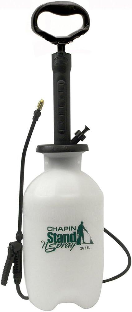 Chapin 29002: Made in The USA 2-Gallon Stand 'N Spray No Bend Pressure Pump Tank Sprayer for Lawn and Garden, Insects, Pest and Weeds, Translucent White