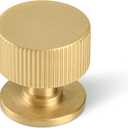 Brushed Gold Kitchen Cabinet Knob - Solid Brass Dresser Drawer Knob 5 Pack, Modern Furniture Handles for Bathroom Bedroom Closet Wardrobe,Furniture Hardware pulls