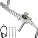 Aluminium Coolant Thermostat Housing Compatible with 09-17 Chevrolet Traverse, 08-17 Buick Enclave, 07-17 GMC Acadia, 07-10 Saturn Outlook Replacement for 12689041 902-692 12599235