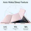 Akkerds Compatible with iPad Pro 13 Inch Case (M5/M4) 2025/2024, for iPad 13 Pro Case with Pencil Holder, Slim Trifold Stand Protective Cover with Soft TPU Back, Auto Wake/Sleep (Pink)