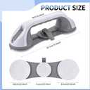 Strong Suction Grab Bars for Shower and Bathroom with 3 Suction Cups, Heavy Duty Safety Handles for Elderly and Seniors No Drill Removable 2 Pack, Waterproof Non-Slip Bath Handr