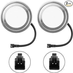 2 Pack 12V DC 1.5W Range Hood Lights with SM Socket Male Head Round 68mm 6500K Plastic, Hole Closet Stove LED Light Recessed, Bright White Kitchen Range Hood Light Bulbs Replacement (SM Socket Round)