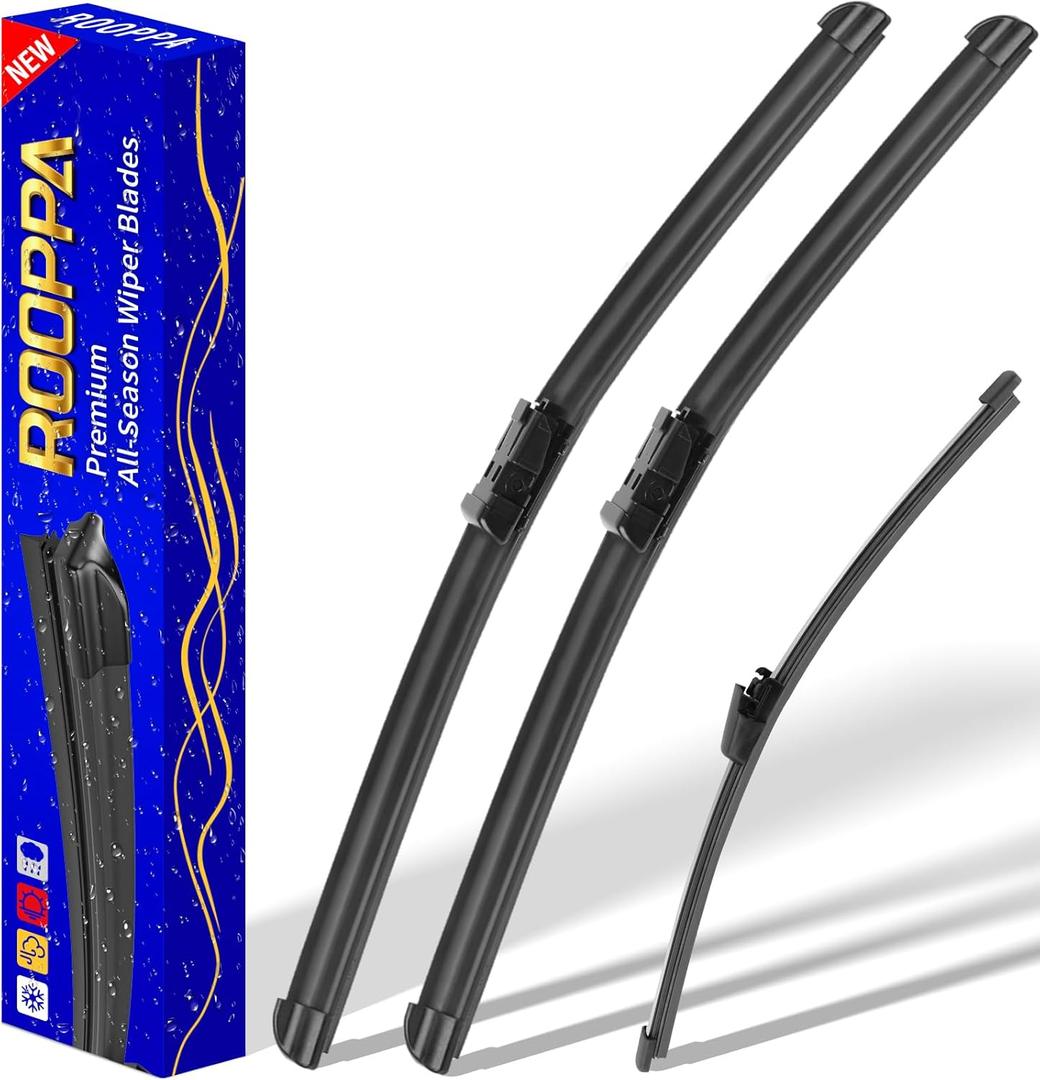 3 wipers Replacement for VW Volkswagen Tiguan 2007-2017, Windshield Wiper Blades Original Equipment Replacement - 24"/21"/13" (Set of 3) Top Lock