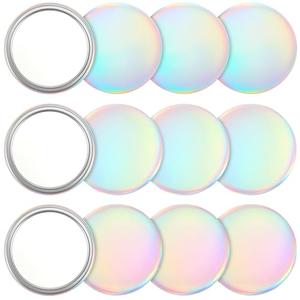 Qunclay 12 Pcs 2. 76'' Compact Mirror Bulk Gifts Mini Pocket Mirror Holographic Iridescent Small Round Makeup Glass for Purse Goody Bag Stuffers Women Teacher Girls Party Favors Travel Daily