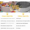 Foam Baby Ball Pit 35.4"x 11.8" for Toddlers, Soft Round Kiddie Playpen Ball Pool for Kids with Soft Memory Sponge for Babies Indoor Game(Balls not Included) Light Gray 35.4IN