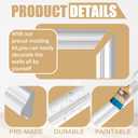 Pangda 3 Set Peel and Stick Wall Molding Kit Inner and Outer Layer Style Premade Wainscoting Panel for Interior Wall Moulding Decor Accent Wall Molding (24x48inch+48x 72inch)