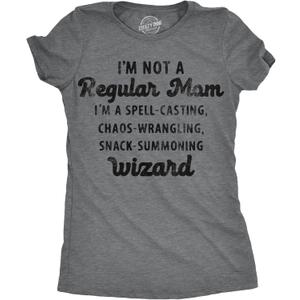 Womens Funny T Shirts Im Not A Regular Mom Sarcastic Wizard Graphic Novelty Tee for Ladies (Medium)